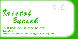 kristof bucsek business card