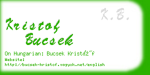 kristof bucsek business card